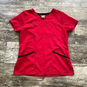 Red Scrub Shirt Size Small